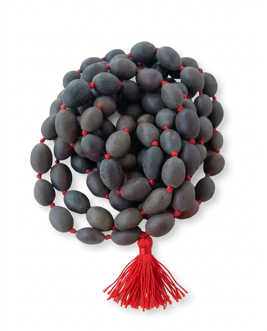 Dark Oval Beaded Mala