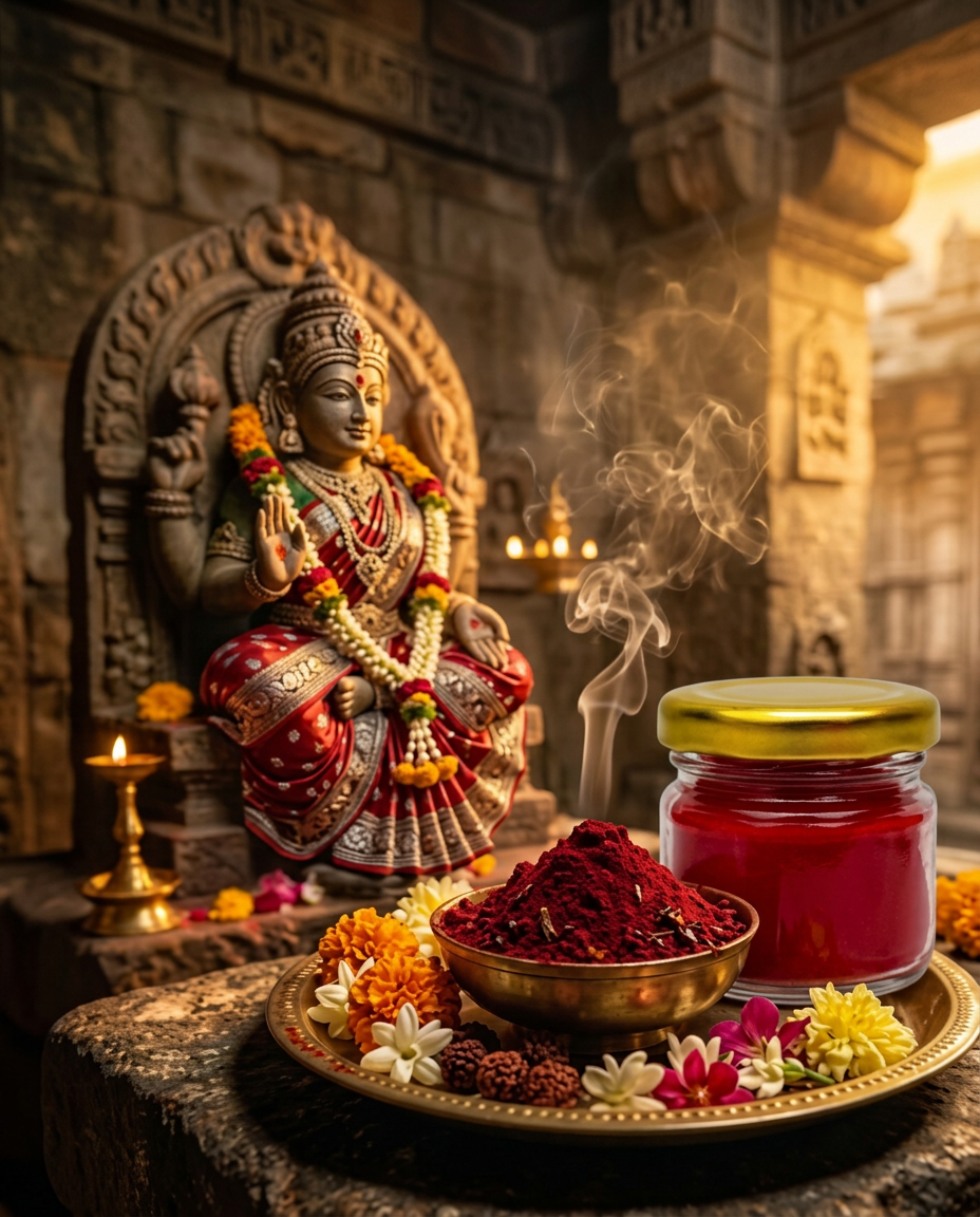 Red Puja Offerings